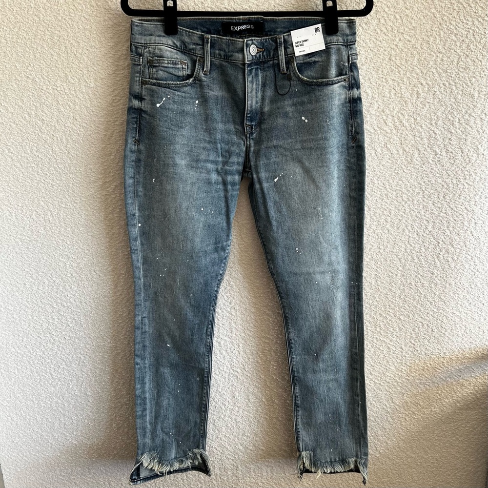 Express Women’s NWT Super Skinny Mid Rise Stretch Jeans‎ Original Size 8R